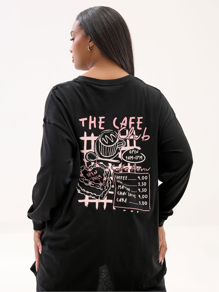 Yours Curve Black Oversized Tunic - Image 2 of 6 Yours Curve Black Oversized Tunic - Image 2 of 6