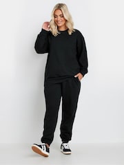 Yours Curve Black Sweatshirt & Joggers Set - Image 2 of 4