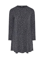 Yours Curve Grey Printed Ribbed Tunic - Image 5 of 5
