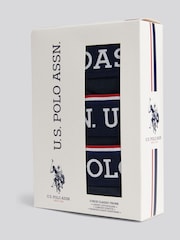 U.S. Polo Assn Blue Brand Highlight Boxer Shorts 3 Pack - Image 3 of 3