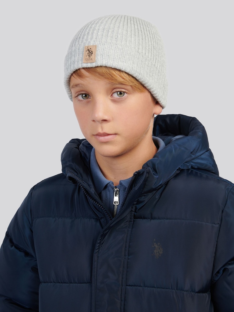 U.S. Polo Assn. Ash Grey Signature Double Horsemen Knit Beanie - Image 5 of 5 U.S. Polo Assn. Ash Grey Signature Double Horsemen Knit Beanie - Image 5 of 5