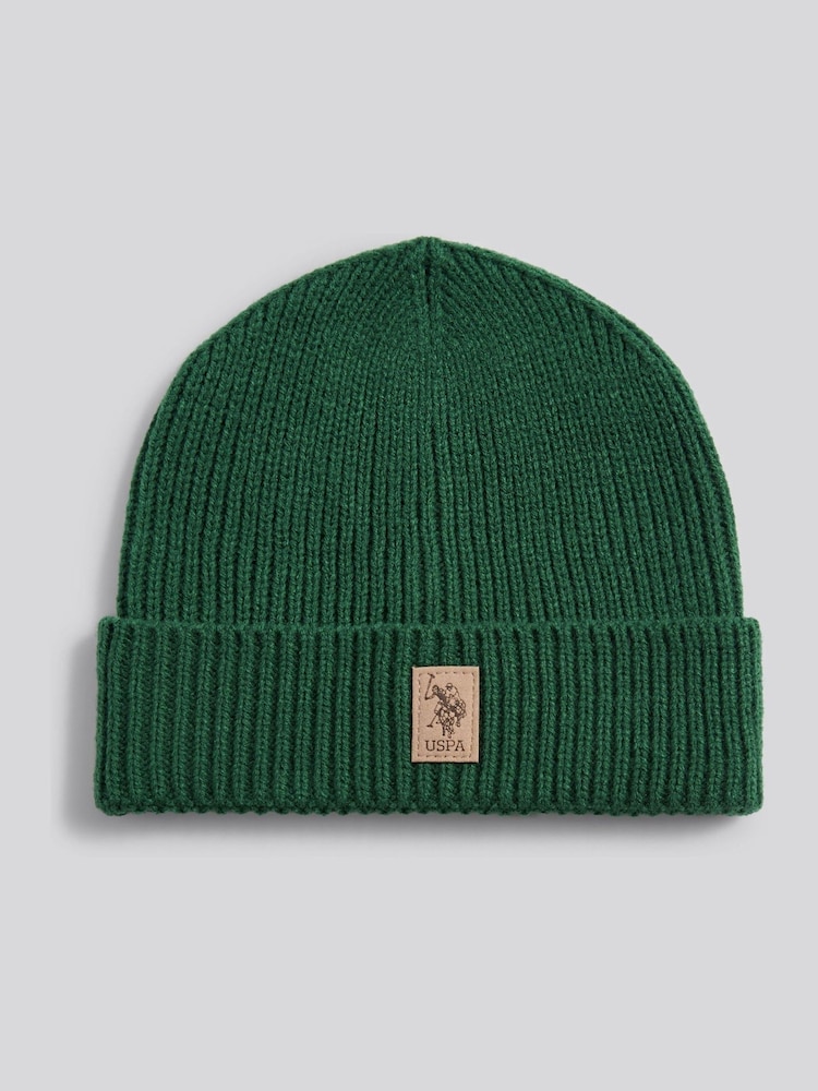 U.S. Polo Assn. Green Signature Double Horsemen Knit Beanie - Image 1 of 5 U.S. Polo Assn. Green Signature Double Horsemen Knit Beanie - Image 1 of 5