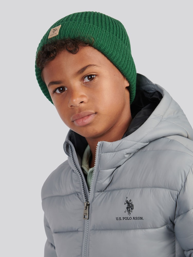 U.S. Polo Assn. Green Signature Double Horsemen Knit Beanie - Image 5 of 5 U.S. Polo Assn. Green Signature Double Horsemen Knit Beanie - Image 5 of 5