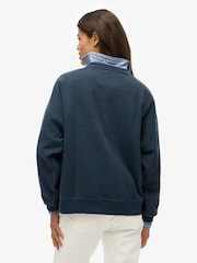 Superdry Blue Athletic Essentials Tonal Appliqué Crew Neck Sweatshirt - Image 2 of 7