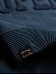 Superdry Blue Athletic Essentials Tonal Appliqué Crew Neck Sweatshirt - Image 7 of 7