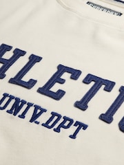 Superdry White Athletic Essentials Appliqué Crew Neck Sweatshirt - Image 7 of 7