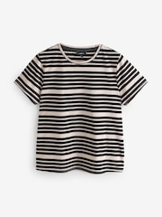 Stone and Black Stripe Regular Fit T-Shirt - Image 1 of 1