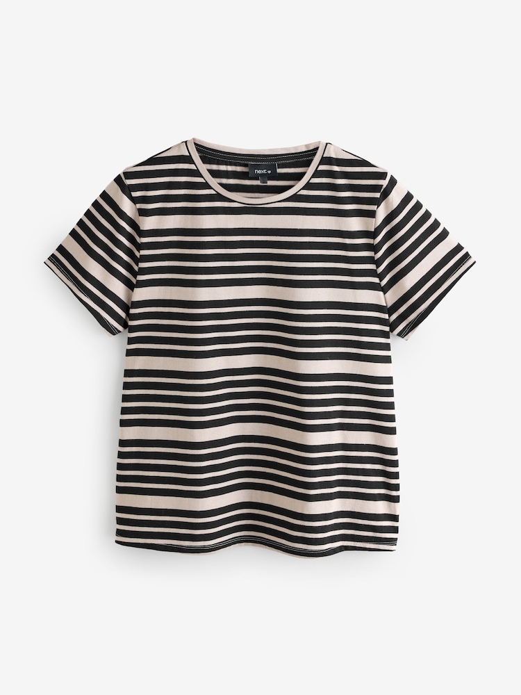 Stone and Black Stripe Regular Fit T-Shirt - Image 1 of 1