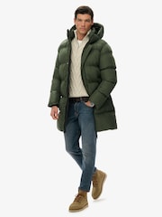 Superdry Green Hooded Sports Puffer Coat - Image 4 of 9