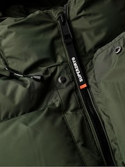 Superdry Green Hooded Sports Puffer Coat - Image 9 of 9