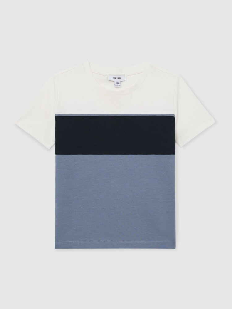 Reiss Navy/Airforce Blue/Off White Cole T-Shirt - Image 2 of 5 Reiss Navy/Airforce Blue/Off White Cole T-Shirt - Image 2 of 5