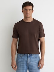 Reiss Brown Count Air-Water Cotton Tailored-Fit T-Shirt - Image 1 of 6