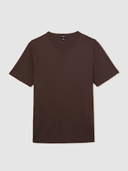 Reiss Brown Count Air-Water Cotton Tailored-Fit T-Shirt - Image 2 of 6