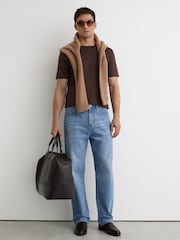 Reiss Brown Count Air-Water Cotton Tailored-Fit T-Shirt - Image 3 of 6