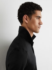 Reiss Black Tello Airwater-Cotton Logo Polo Shirt - Image 4 of 6