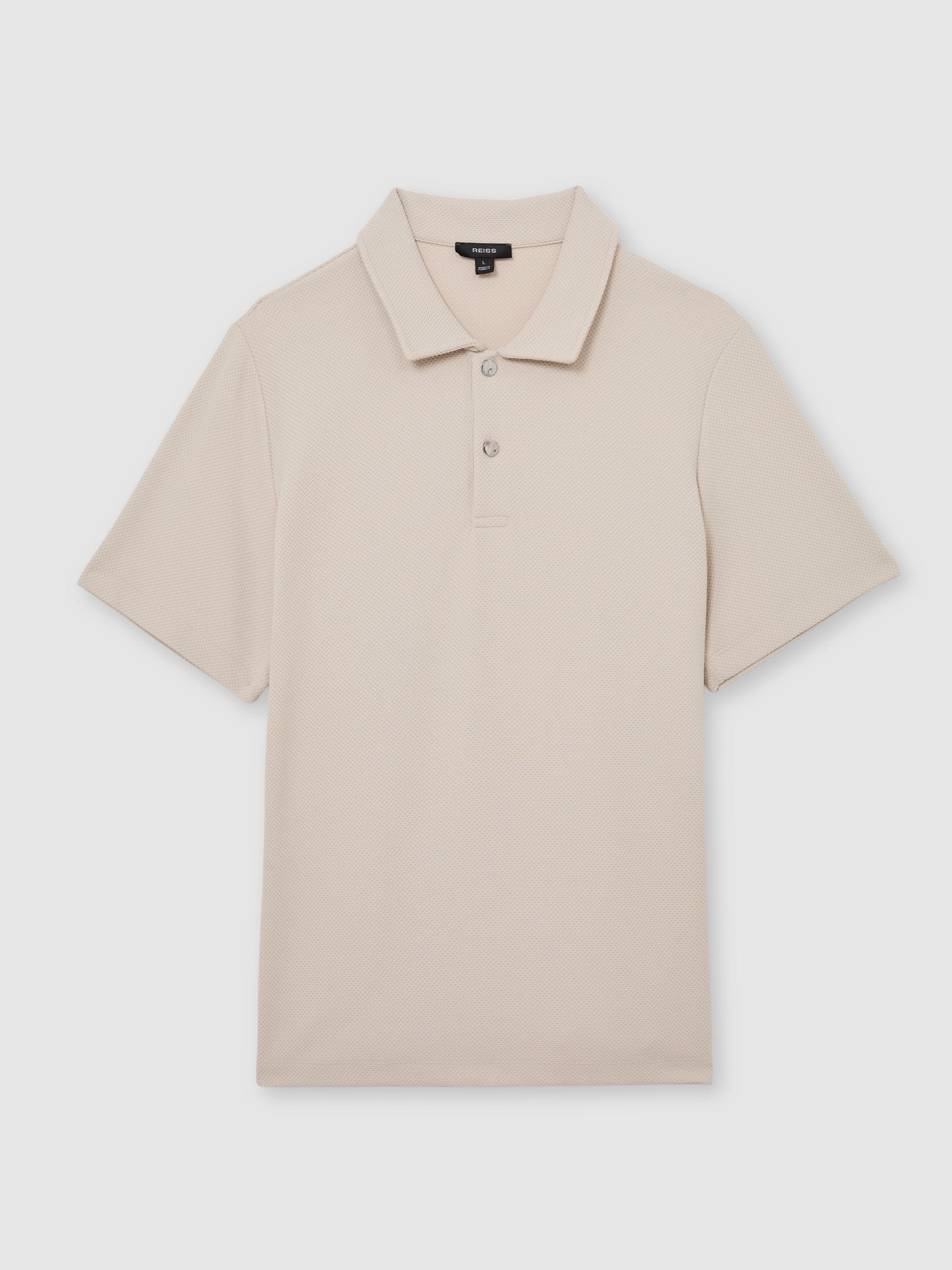 Buy Reiss Stone Kennedy Textured Half-Button Polo Shirt from Next USA