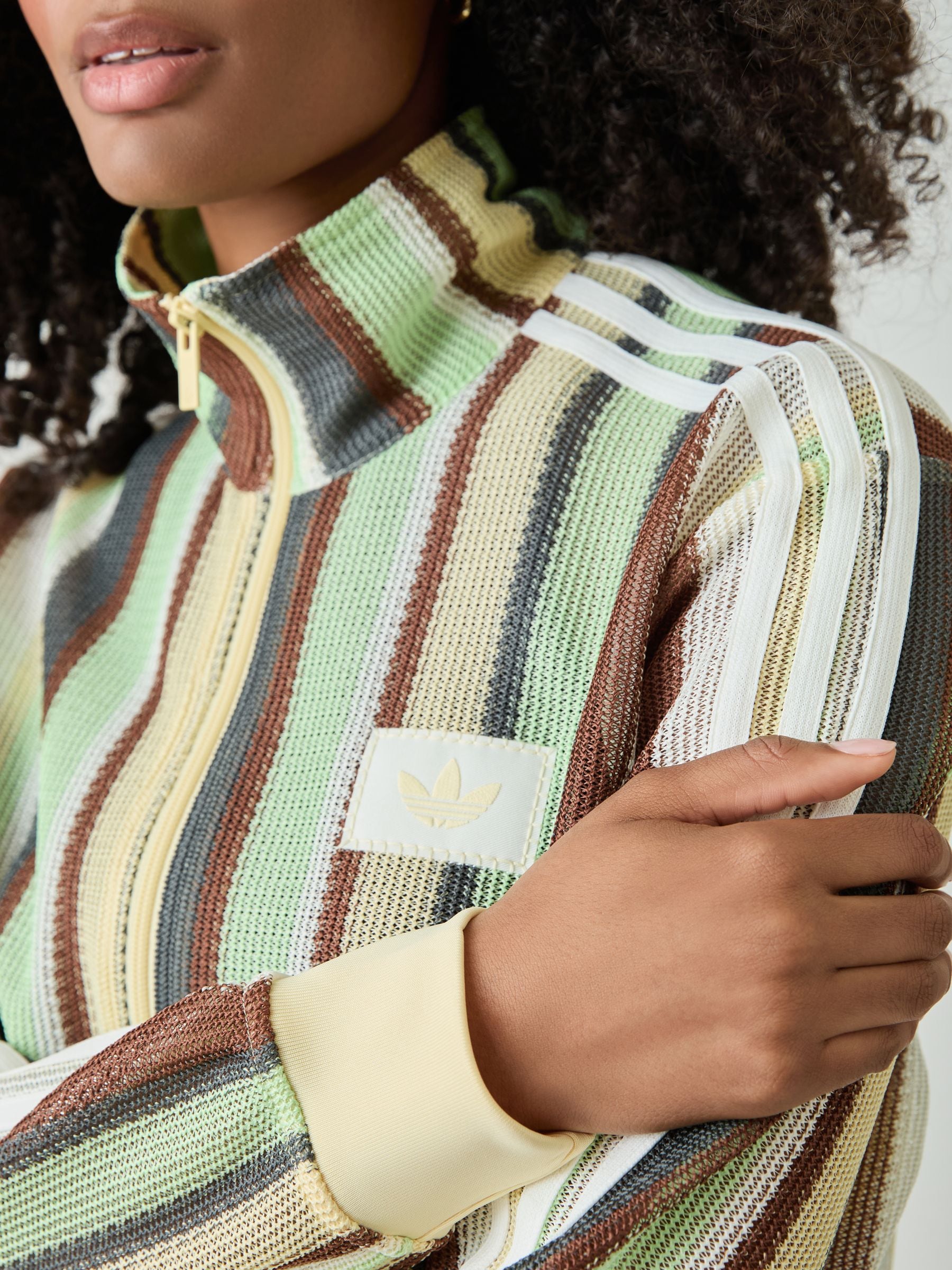 Buy adidas Originals Yellow Stripe Crochet Knit Firebird Track Top