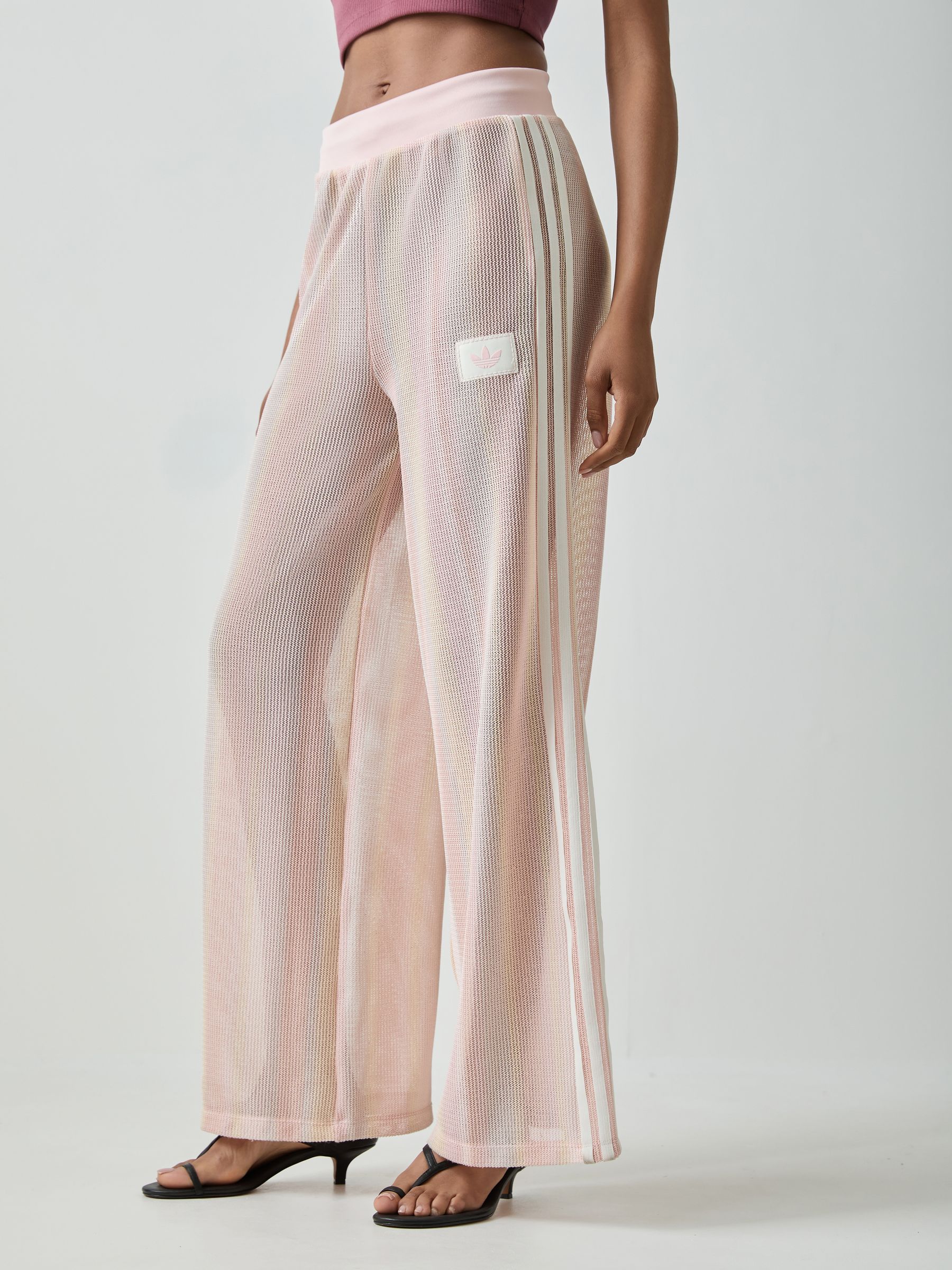 Buy adidas originals Pink Stripe Crochet Knit Firebird Track Pant