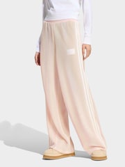 adidas originals Pink Stripe Crochet Knit Firebird Track Pant Trousers - Image 1 of 6