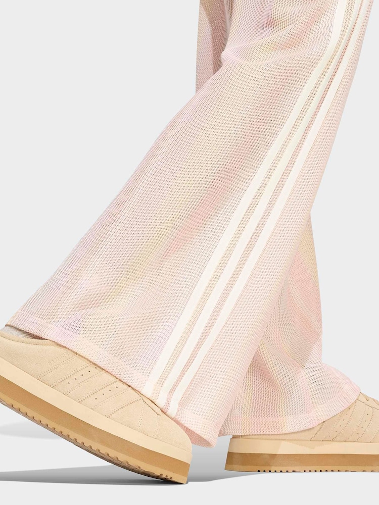 adidas originals Pink Stripe Crochet Knit Firebird Track Pant Trousers - Image 5 of 5