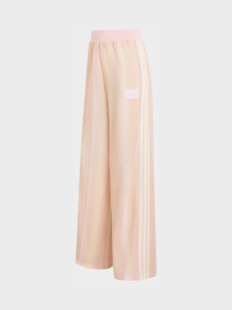 adidas originals Pink Stripe Crochet Knit Firebird Track Pant Trousers - Image 6 of 6