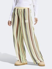 adidas originals Green Stripe Crochet Knit Firebird Track Pant Trousers - Image 1 of 6