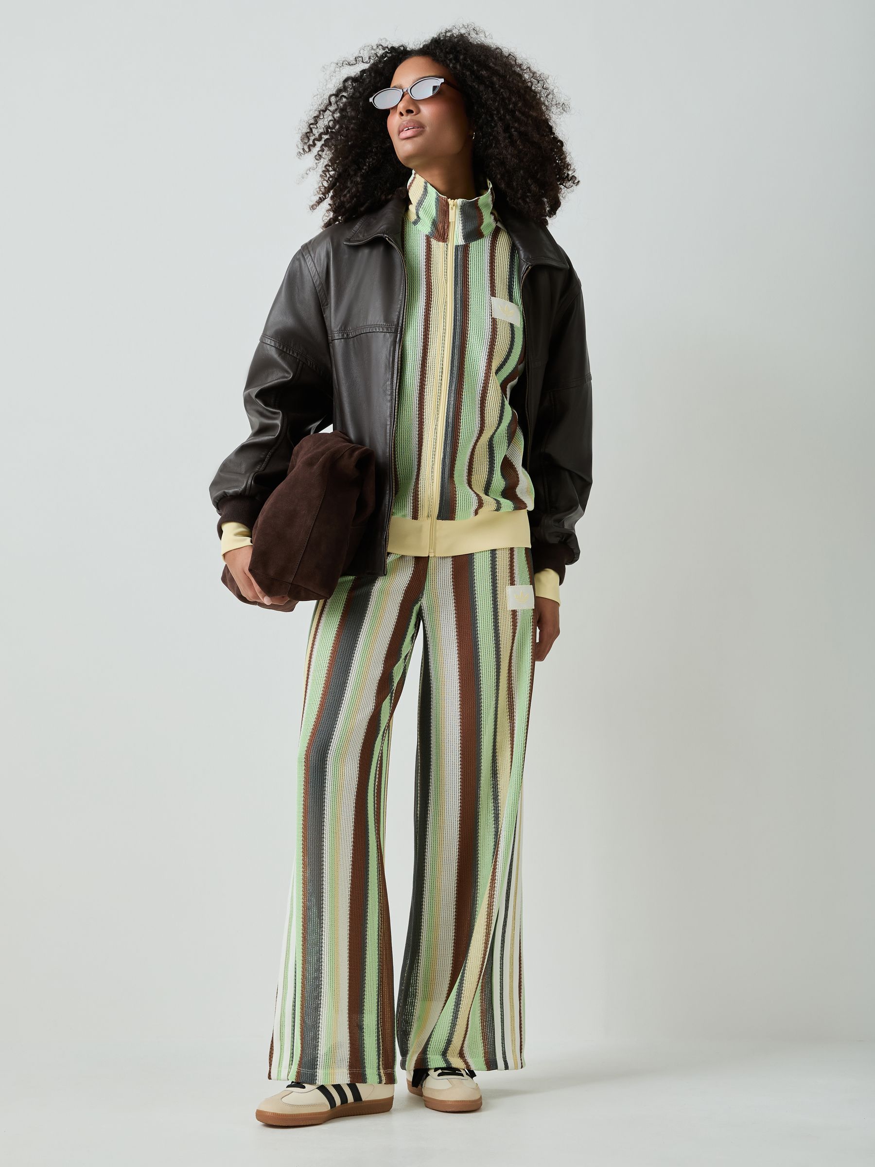 adidasクリップボード Buy adidas originals Green Stripe Crochet Knit Firebird Track Pant