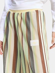 adidas originals Green Stripe Crochet Knit Firebird Track Pant Trousers - Image 4 of 6