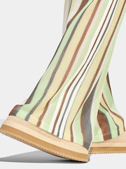 adidas originals Green Stripe Crochet Knit Firebird Track Pant Trousers - Image 5 of 6