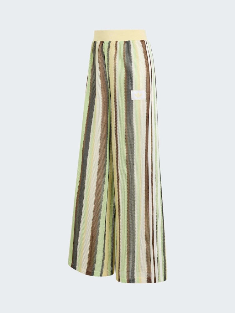 adidas originals Green Stripe Crochet Knit Firebird Track Pant Trousers - Image 6 of 6