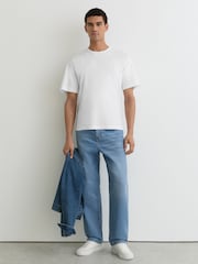 Reiss White Blaikie Airwater-Cotton Relaxed-Fit T-Shirt - Image 3 of 7