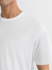 Reiss White Blaikie Airwater-Cotton Relaxed-Fit T-Shirt - Image 4 of 7