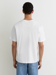 Reiss White Blaikie Airwater-Cotton Relaxed-Fit T-Shirt - Image 5 of 7