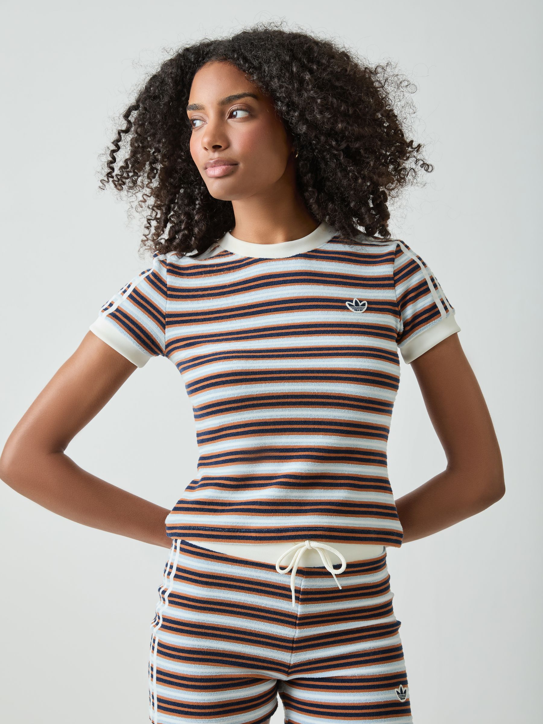 Buy adidas Originals Orange Stripe Towel T-Shirt from Next USA