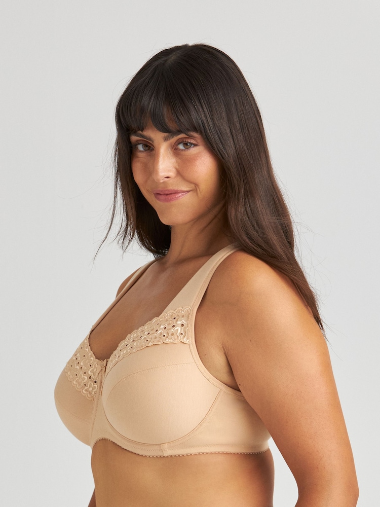 Miss Mary of Sweden Nude Broderie Anglaise Underwired Bra - Image 2 of 3