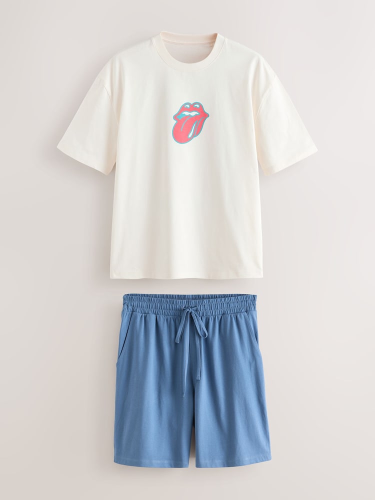 White The Rolling Stones Graphic Short Sleeve Pyjamas Set - Image 1 of 6