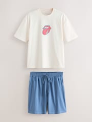 White The Rolling Stones Graphic Short Sleeve Pyjamas Set - Image 7 of 12