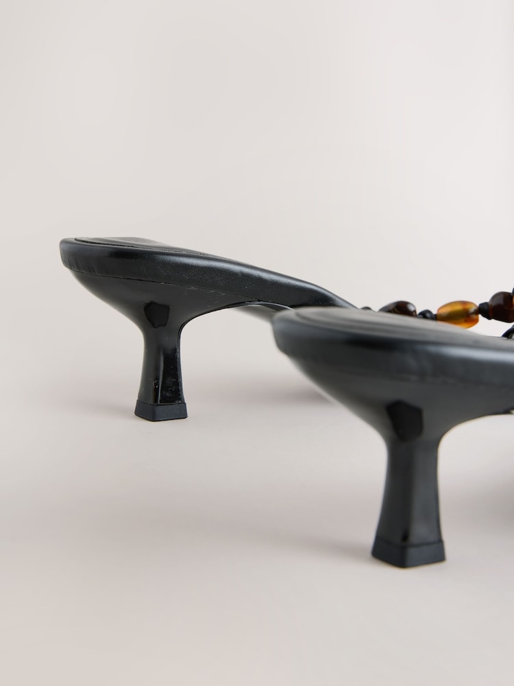 Black Forever Comfort® Beaded Toe Post Heeled Sandals - Image 8 of 8 Black Forever Comfort® Beaded Toe Post Heeled Sandals - Image 8 of 8