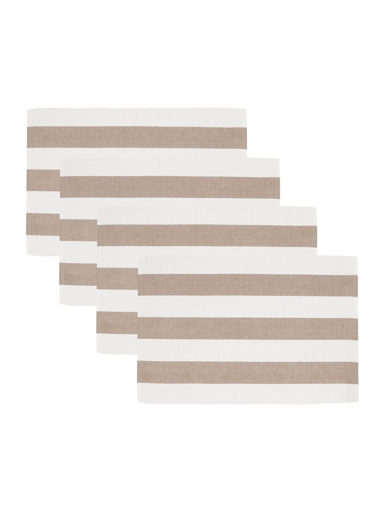 Yard Set of 4 Natural Hayle Stripe Table Placemats - Image 1 of 5 Yard Set of 4 Natural Hayle Stripe Table Placemats - Image 1 of 5