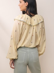 BHOEM Ecru Flower Embroidered Cotton Blouse - Image 5 of 6