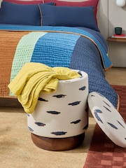 MADE.COM Mikumo Blue Inara Storage Stool - Image 2 of 6