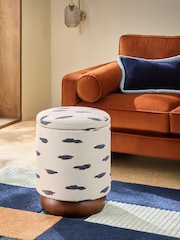 MADE.COM Mikumo Blue Inara Storage Stool - Image 3 of 6