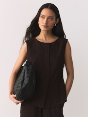 Шоколад күрөң - Textured Stripe Waistcoat - 11ичинен 4 сүрөт