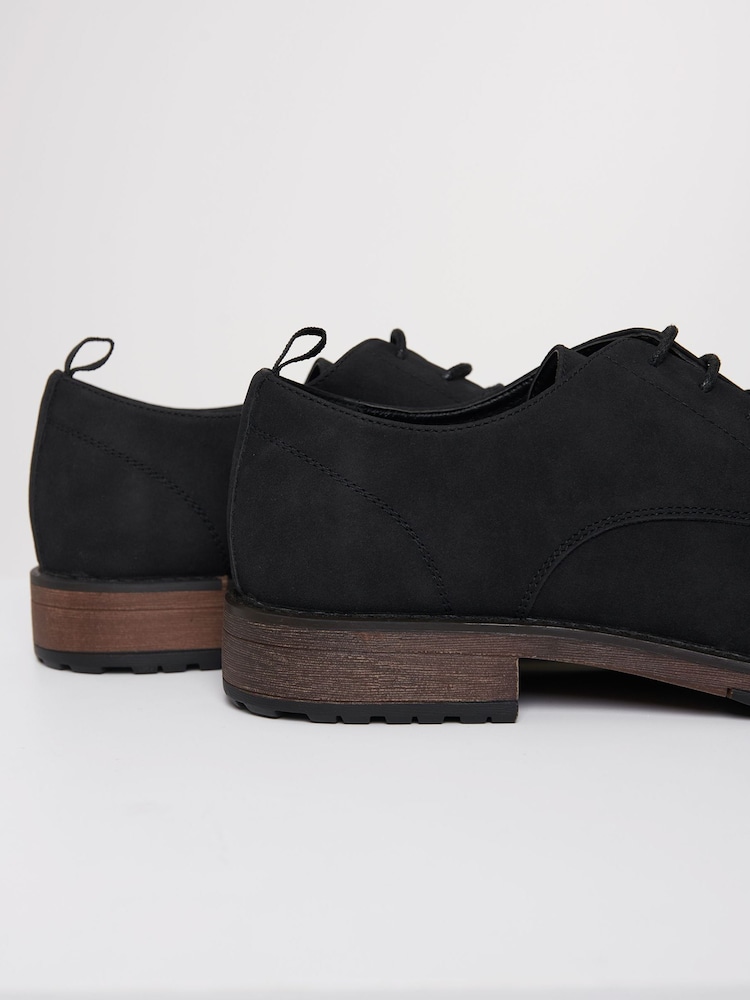 Threadbare Black Faux Suede Derby Shoes - Image 4 of 4 Threadbare Black Faux Suede Derby Shoes - Image 4 of 4