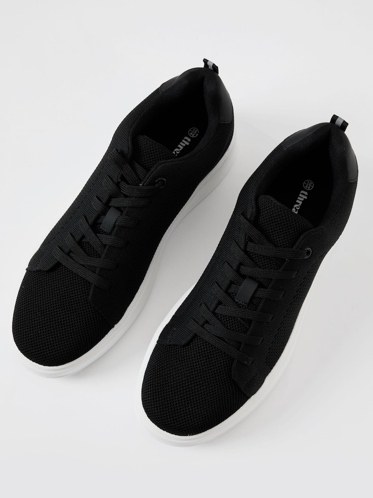 Threadbare Black Textured Trainers - Image 2 of 4