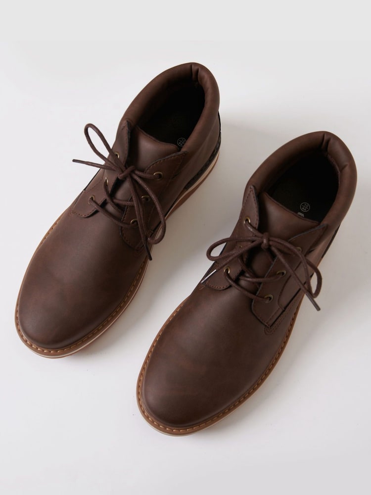 Threadbare Brown Lace-Up Boots - Image 2 of 4