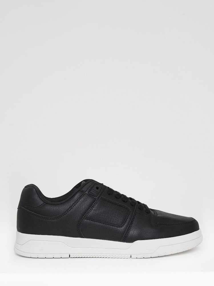 Threadbare Black Court Trainers - Image 1 of 4