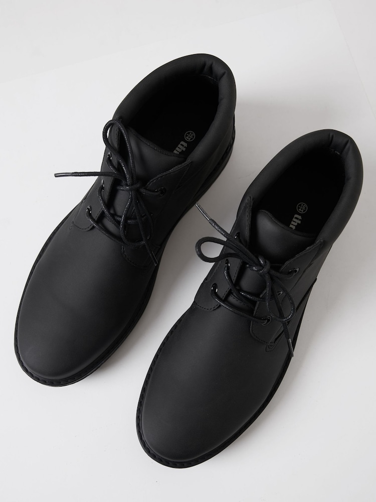 Threadbare Black Lace-Up Boots - Image 2 of 4