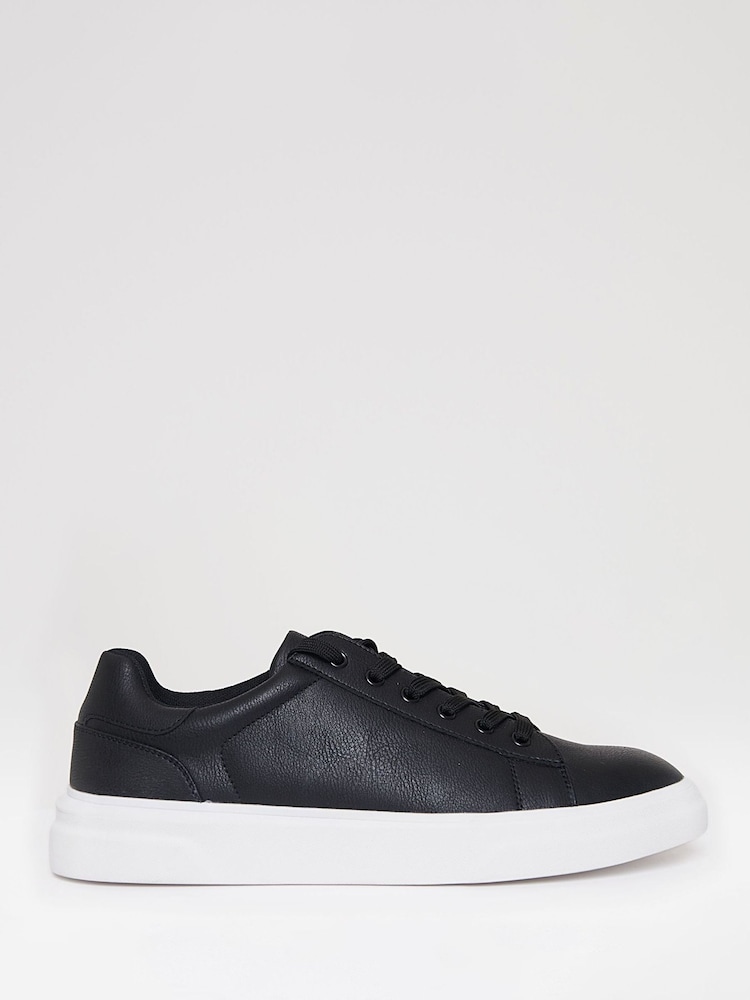 Threadbare Black Court Trainers - Image 1 of 4