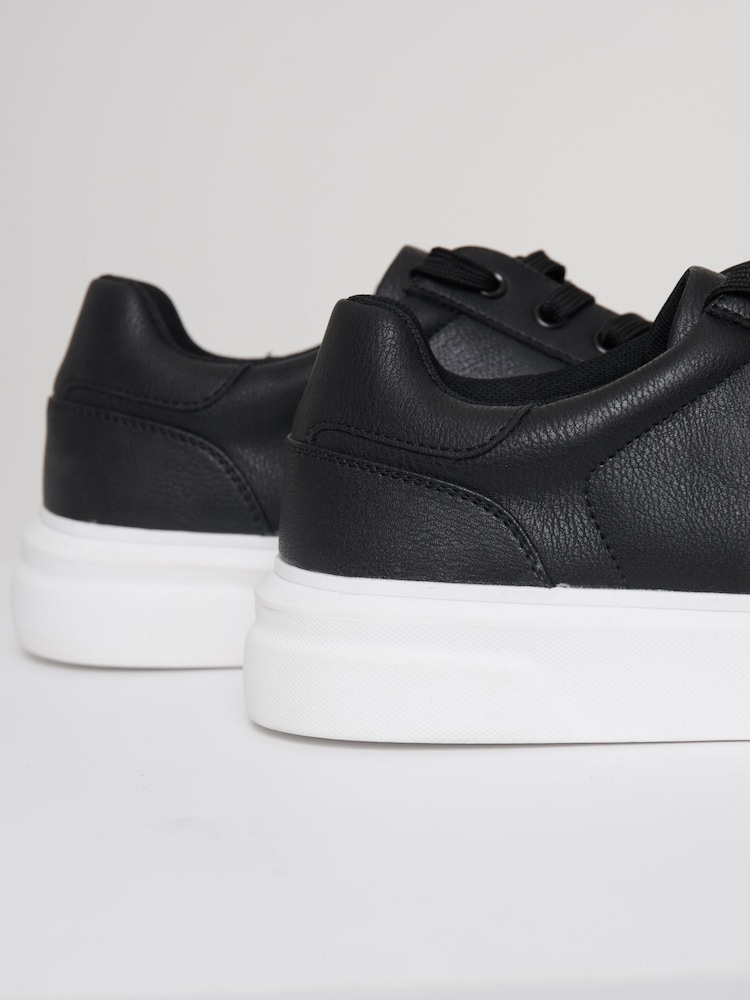 Threadbare Black Court Trainers - Image 4 of 4